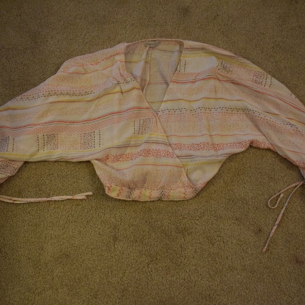 Cropped Bohemian Striped Blouse